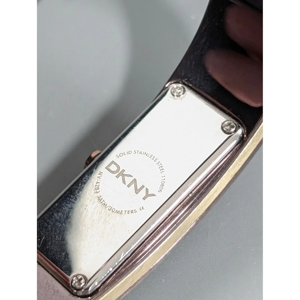 DKNY Bangle Watch Women's Brownish Purple & Gold Tone‎ Working Fits 6.5